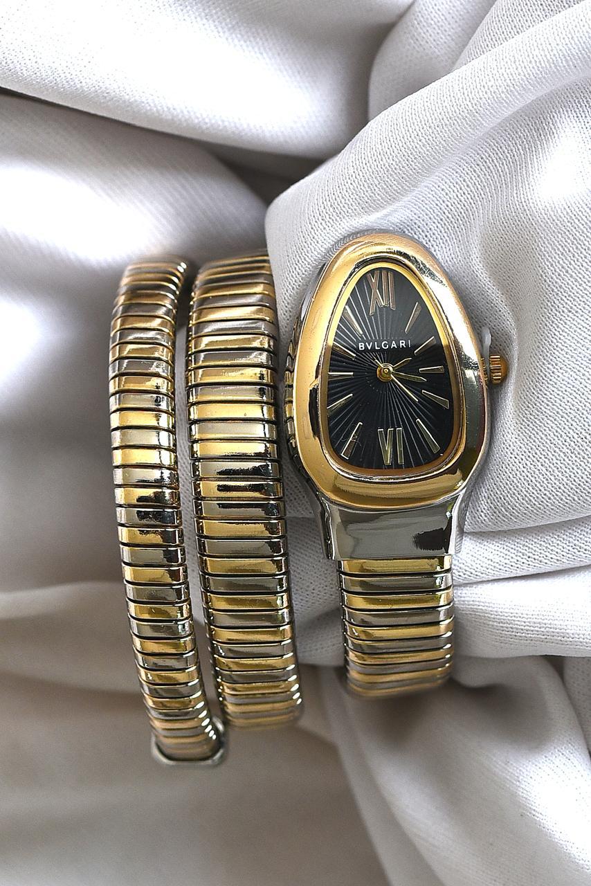 BVL SERPENTINE - Two Tone - Gold STRAP SPIRAL - Green Dial